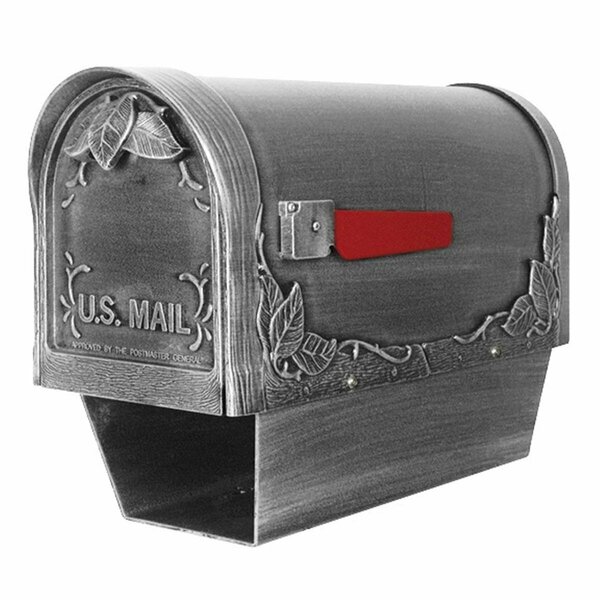 Floral Curbside Mailbox with Paper Tube-Swedish Silver SCF-2003-SW